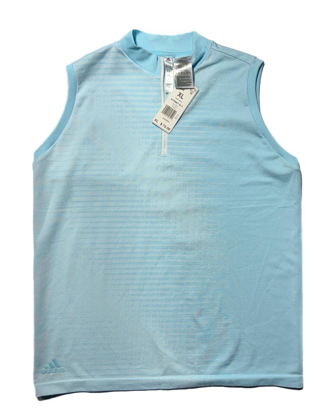 adidas Golf Sleeveless 1/4 Zip Polo Halo Blue HG6978 Women's NWT